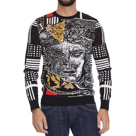 versace men's black sweater|Versace jumper men's sale.